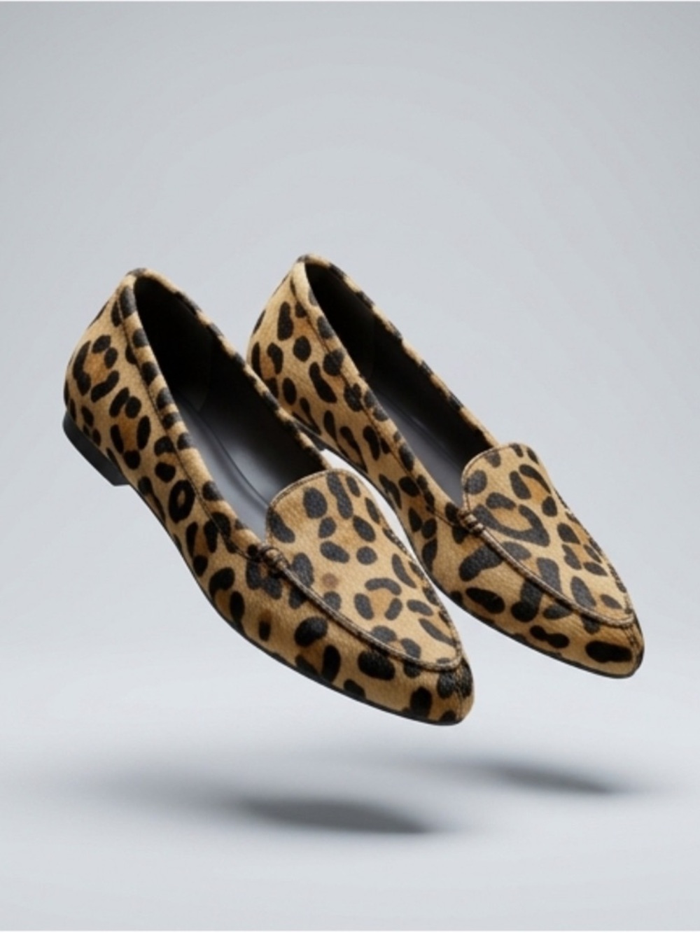 me too Leopard-Print Slip-On Loafers in Tan and Black